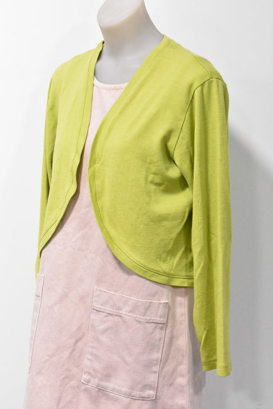 Glowing Sky lime merino bolero, 18