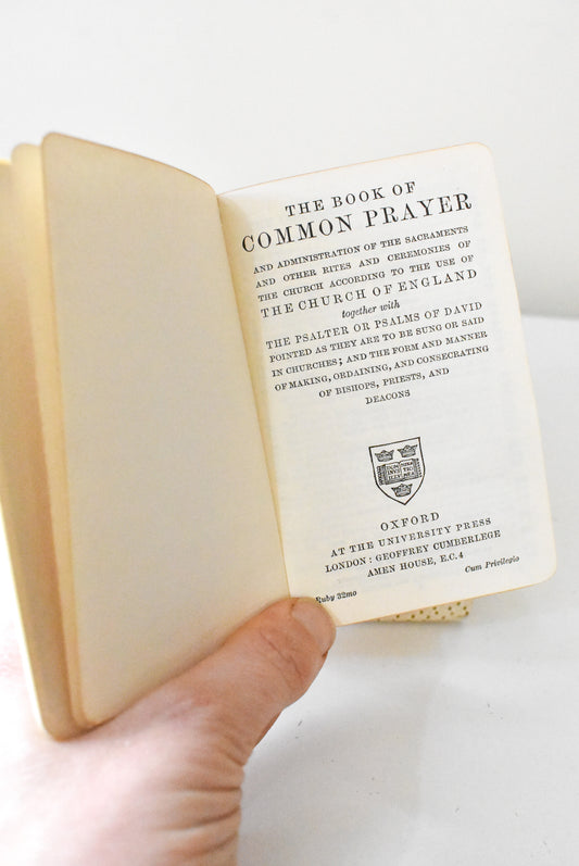 Antique miniature book of common prayer hymns, bovine bone cover