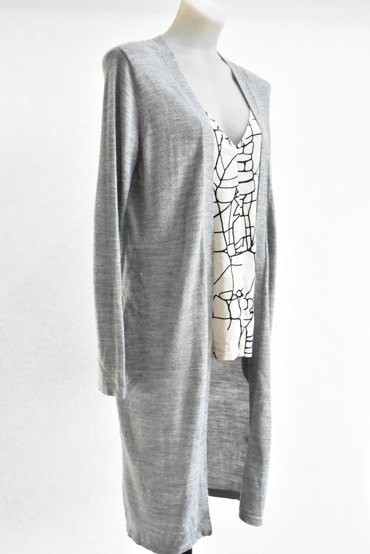 Glassons cardigan, part wool, grey, knee length, Size small