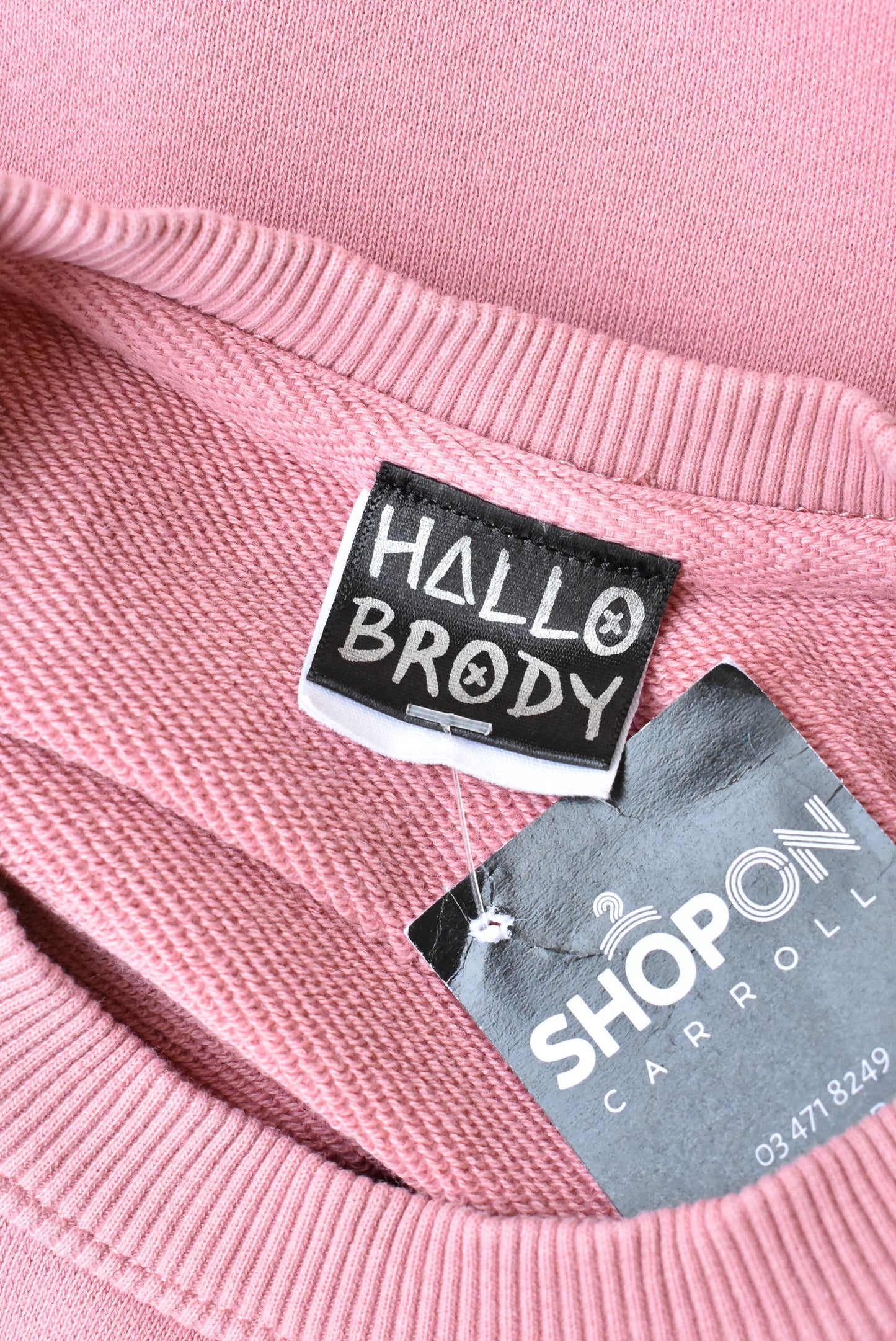 Hallo Brody pink 'motherhood' sweatshirt, size XSM