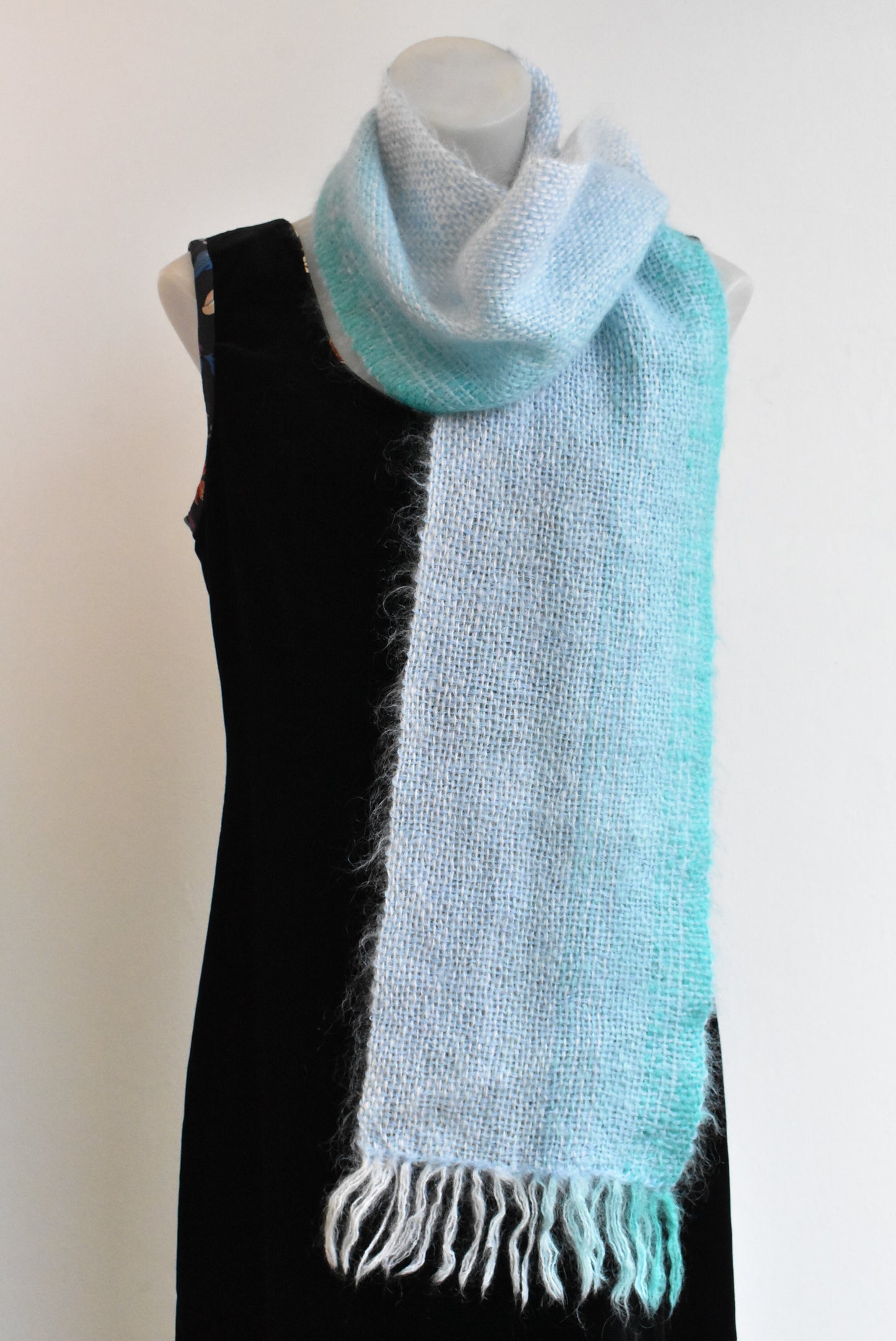Fuzzy mohair wool scarf