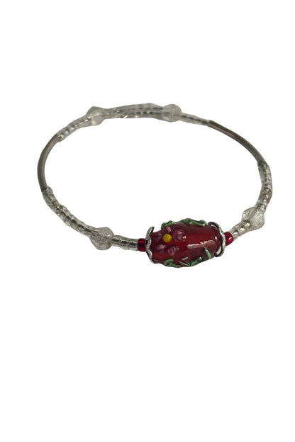 Delicate glass bead bracelet