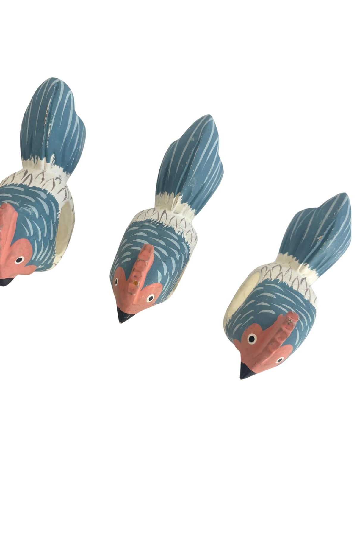 Wooden chicken napkin rings x6