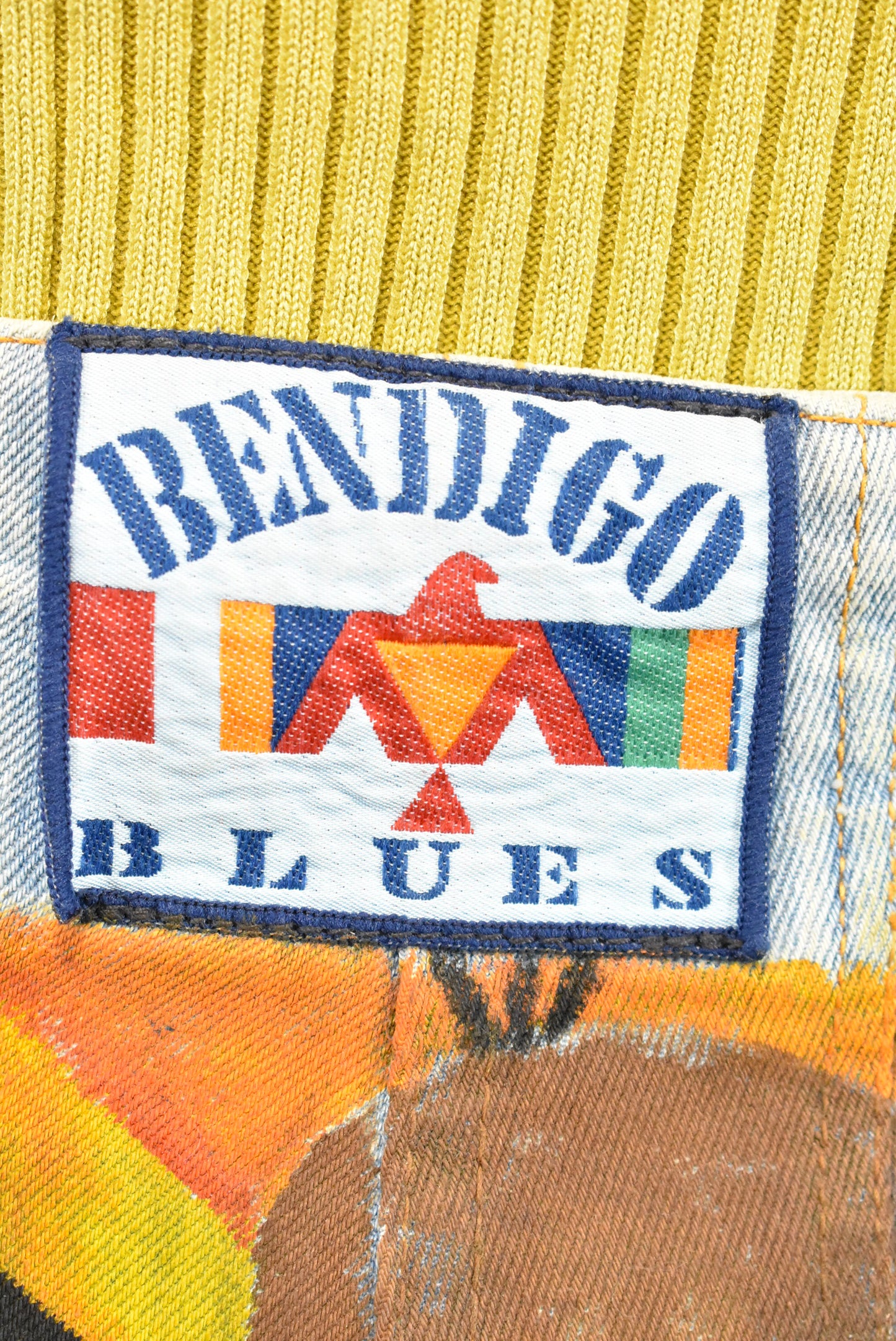 Unique hand painted Bendigo Blues 1980s jeans, XS