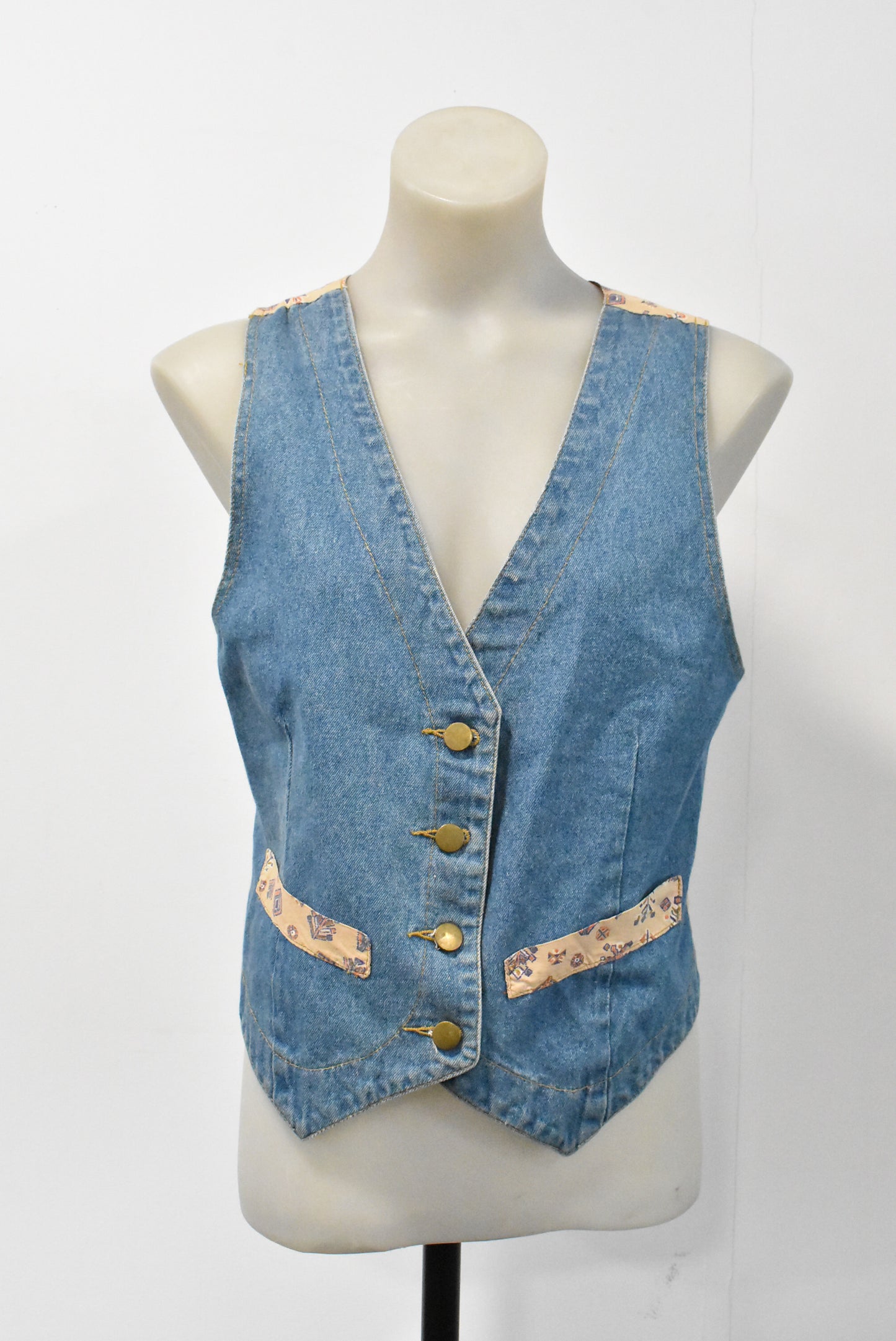 Retro denim waistcoat, S