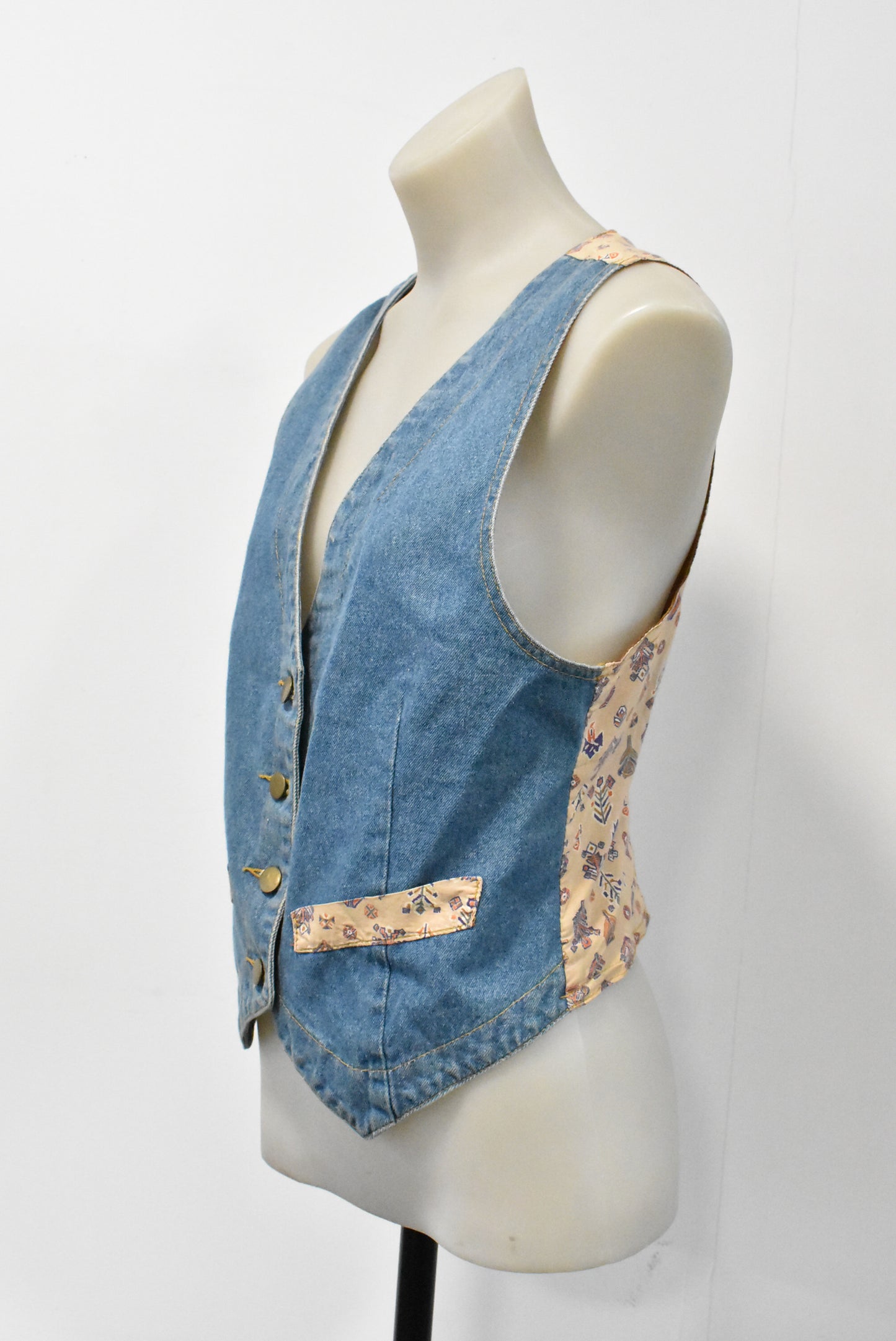 Retro denim waistcoat, S