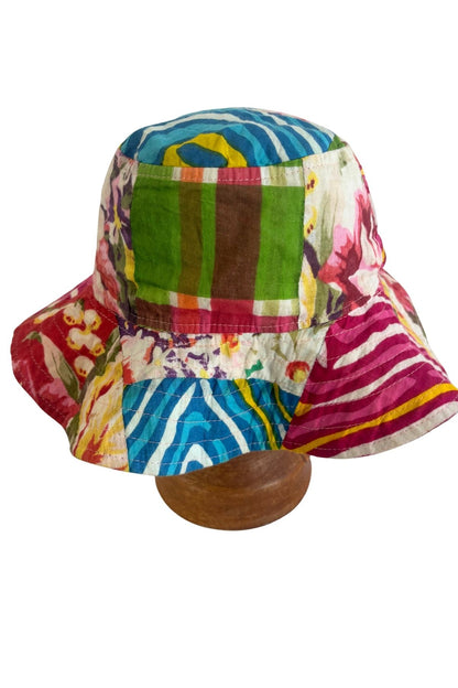 Cotton + linen floral sun hat, OSFM