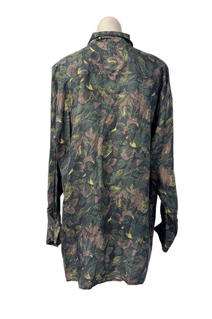 Robert Stock 100% Silk button up shirt, XL