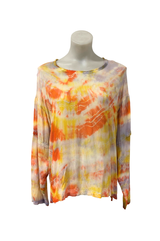 Stolen Girlfriends Club tie dye 100% silk blouse, 14