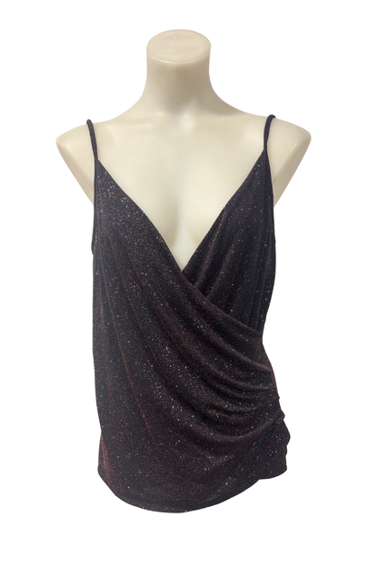 MNG sparkly ruched cami top, M
