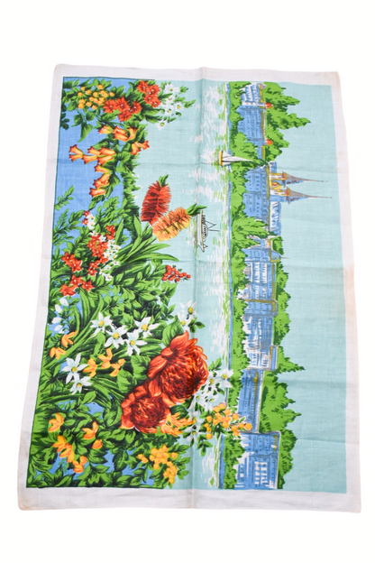Vibrant tropical tea towel
