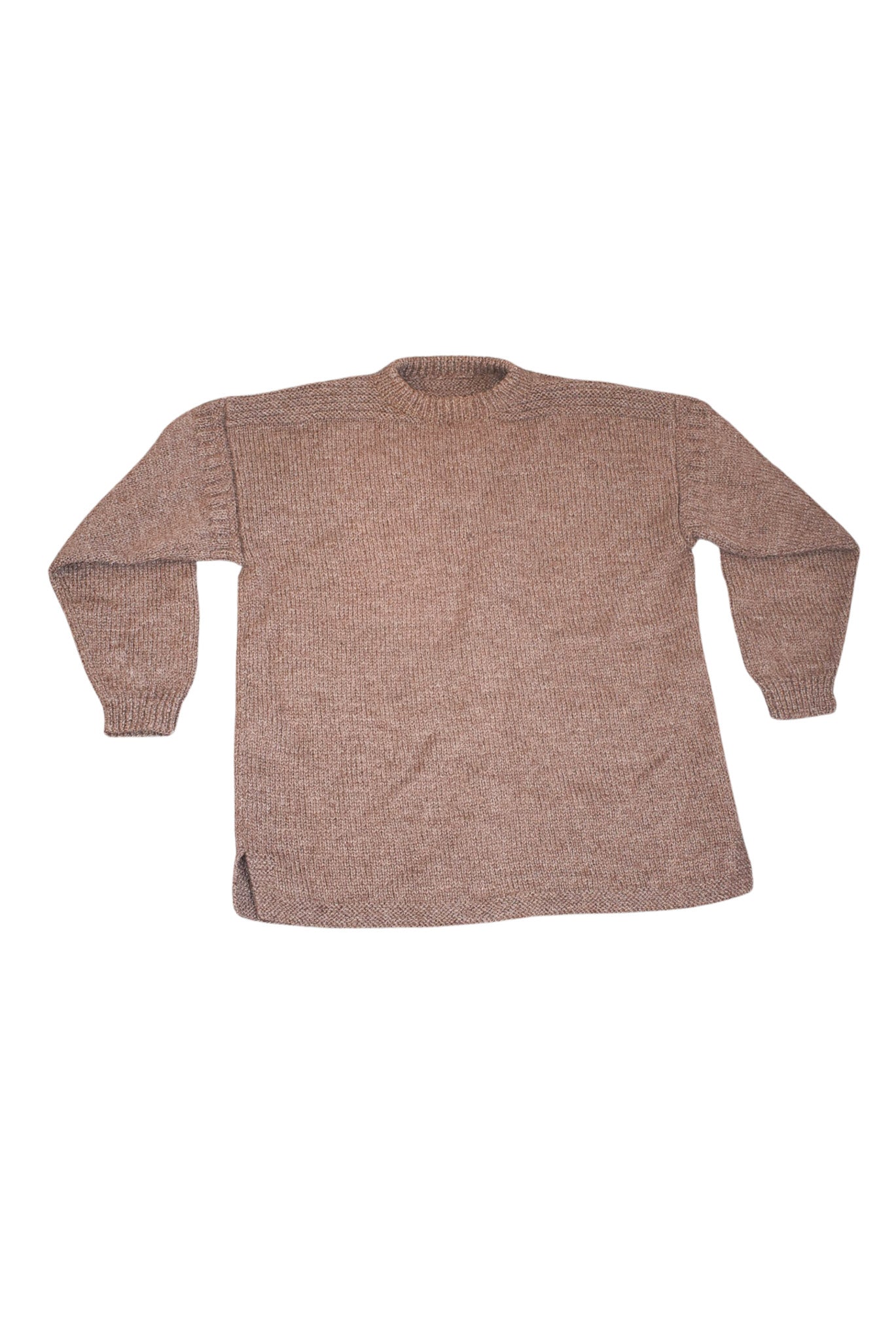 Handknit brown jumper, L