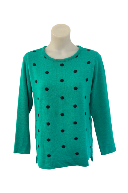 Xquisite NZ made 100% merino polka dot knit jumper