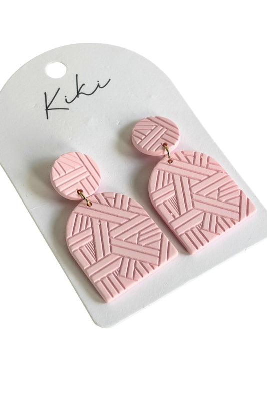 Kiki light pink geo earrings