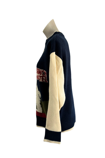 Ranch Motel polar bear knit jumper, L