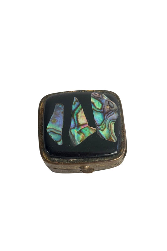 Vintage paua shell pill box