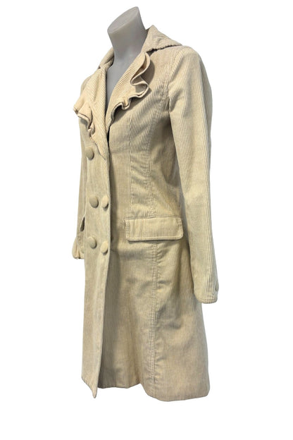 MNG cream corduroy trench coat, S
