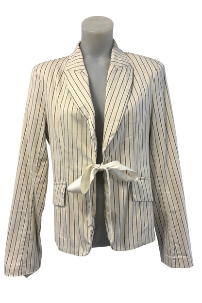 Hippocampe Paris pinstripe satin bow blazer, S