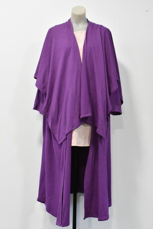 Augustus Design purple wool cardi-cape, 12 (oversized)