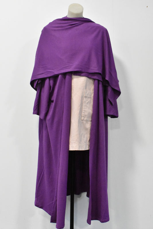 Augustus Design purple wool cardi-cape, 12 (oversized)