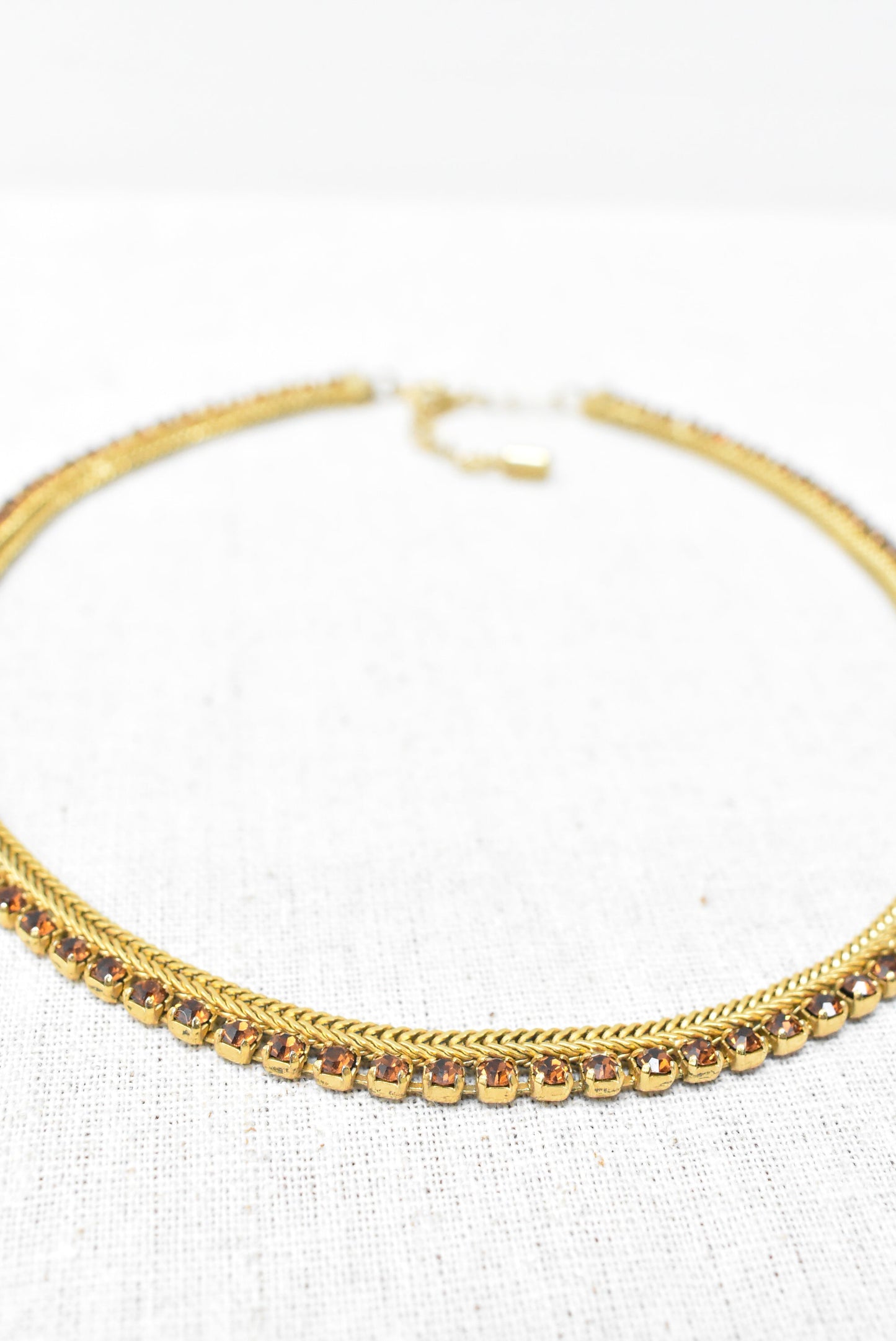 Vintage choker style golden diamante necklace