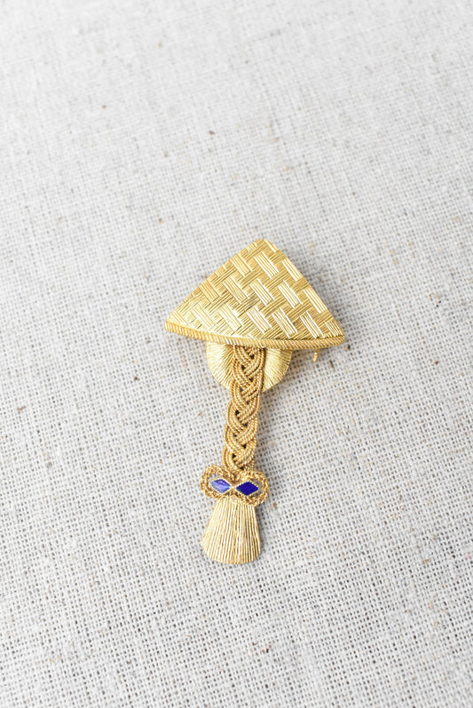 Gorgeous 925 silver & enamel plaited brooch