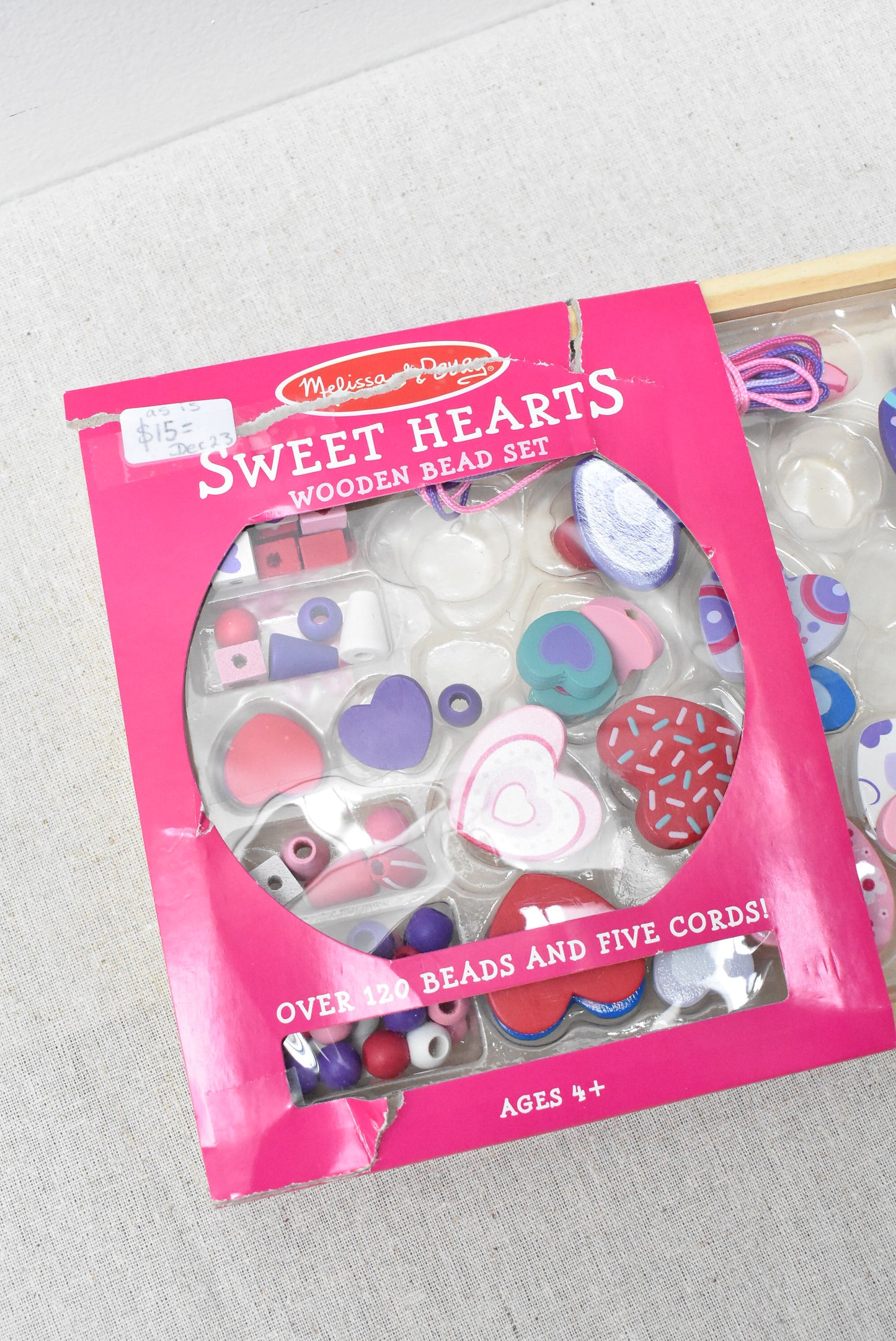 Melissa & Doug, Sweet Hearts wooden bead set