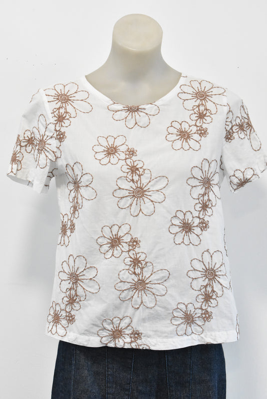 Aunty Clothing flower embroidered top, S
