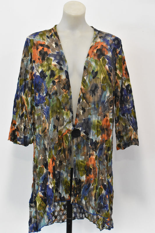 Cashews crinkle, lace look top, 16