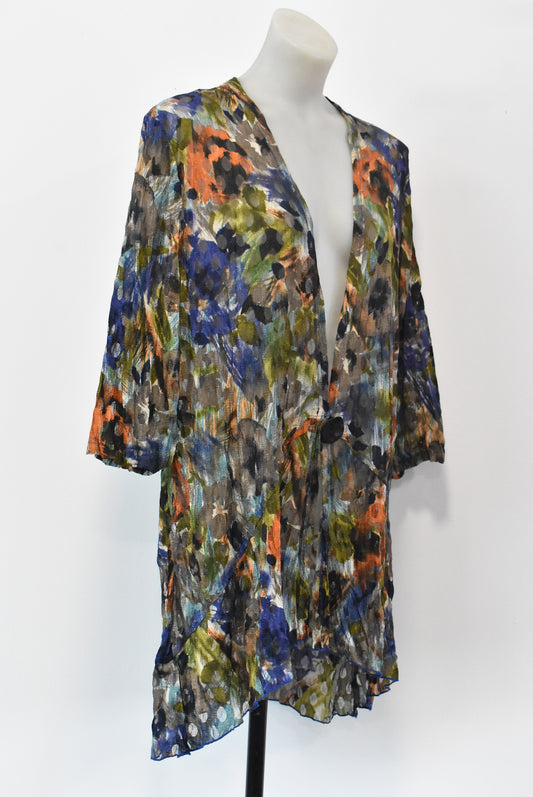 Cashews crinkle, lace look top, 16