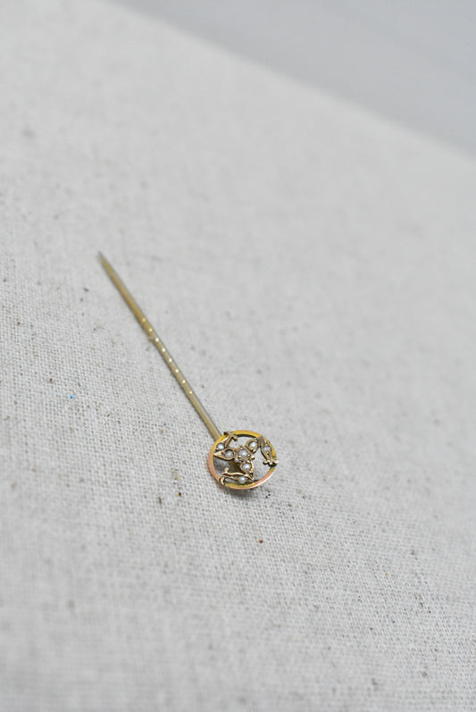 Rose gold and pearl hat pin