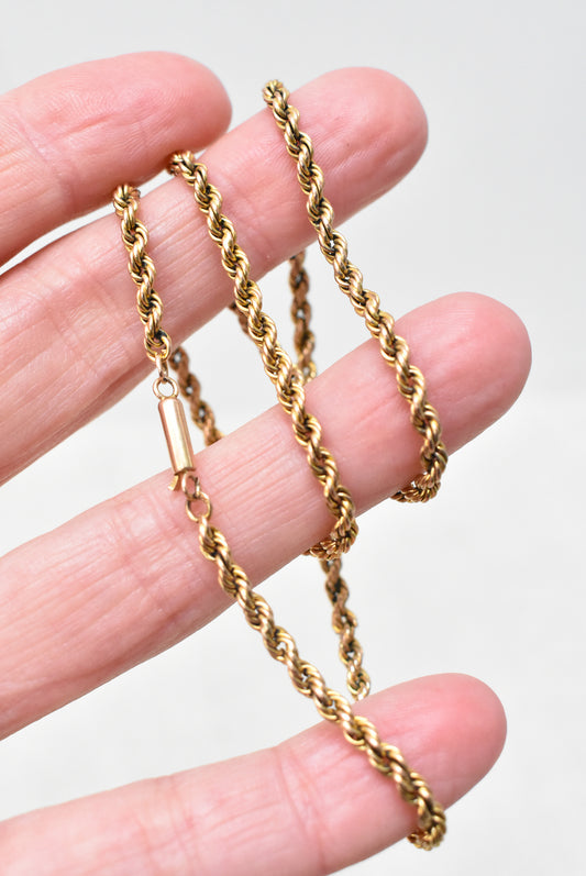 Vintage 9ct gold rope chain