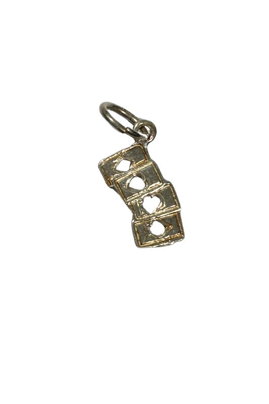 925 Silver playing cards charm