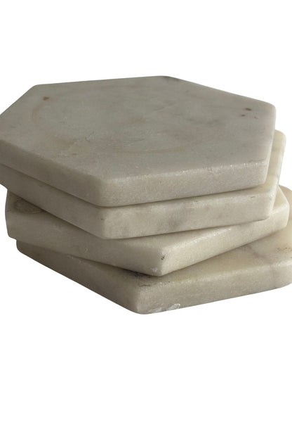 White marble coasters x4