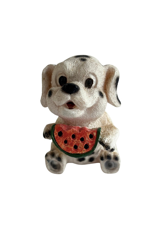 Vintage Dalmation eating watermelon