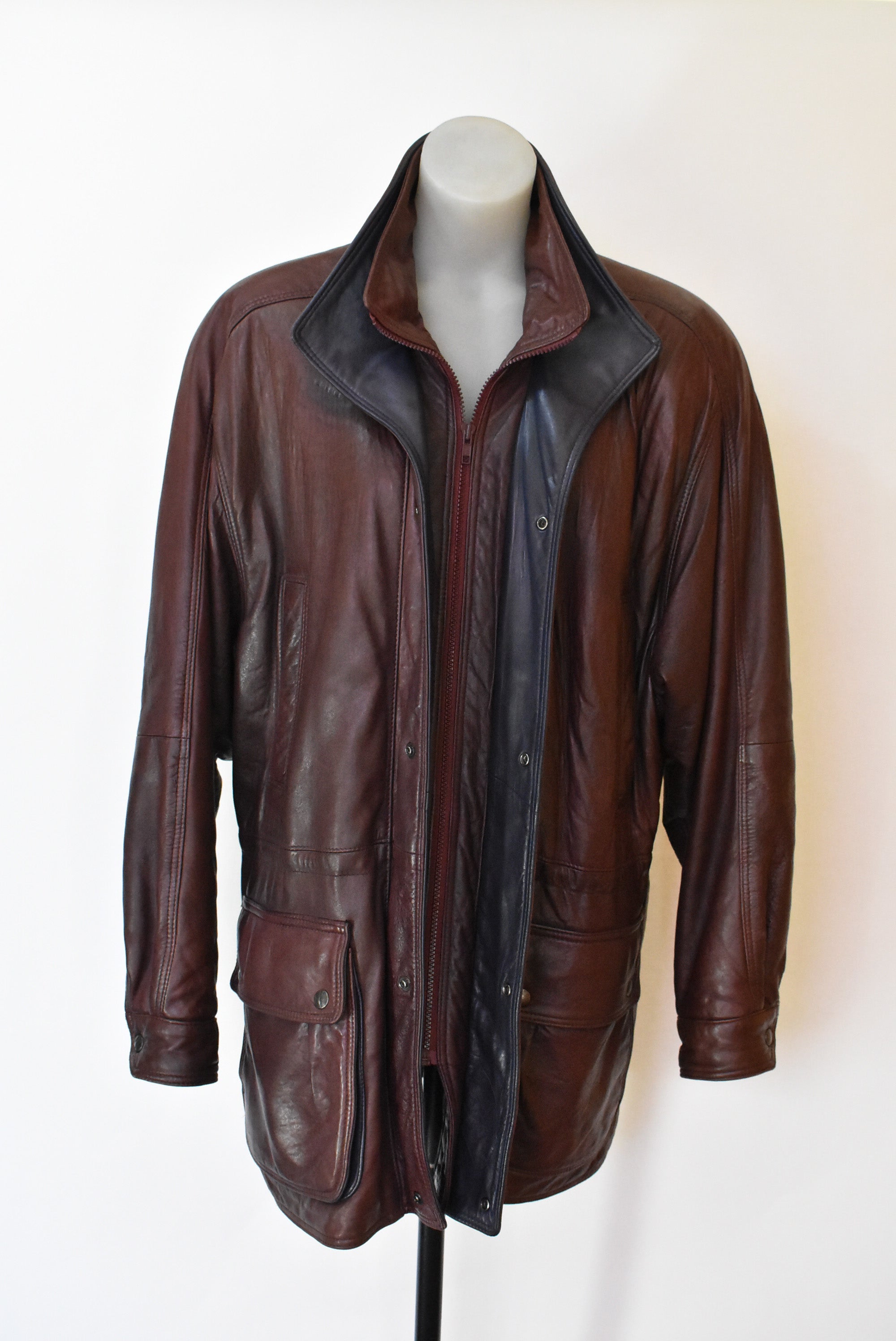 Colony Clothing Company retro plum leather jacket L Shop on