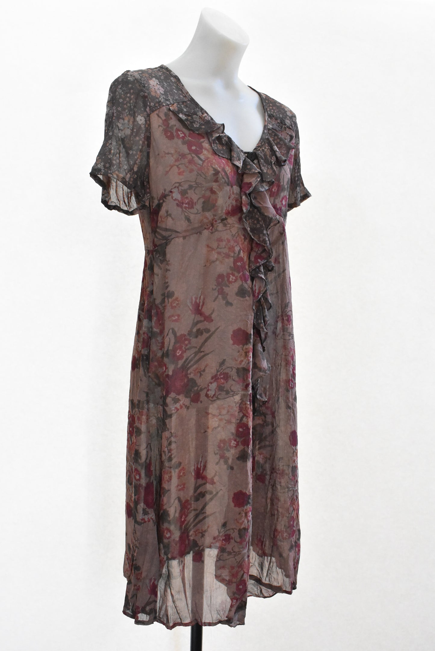 Leslie Herbert, made in NZ, sheer dress, 8