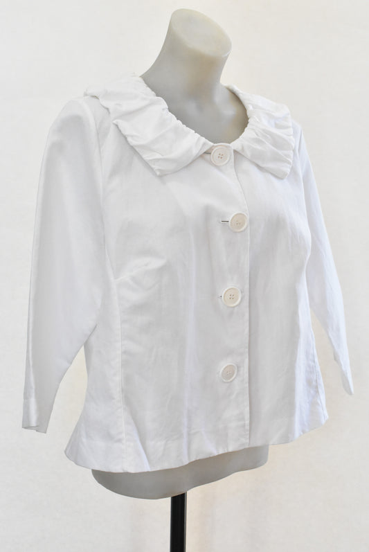 Hendriksen white collared light jacket, 14