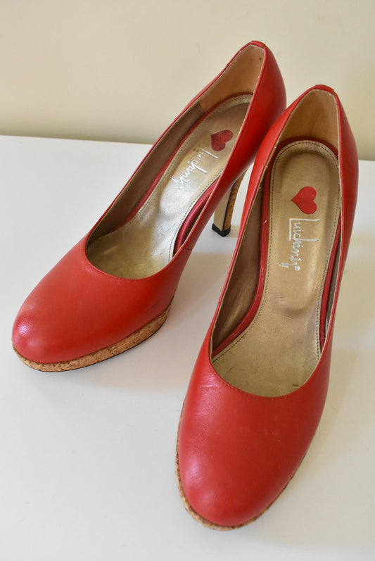 Luichiny red leather heels, 37