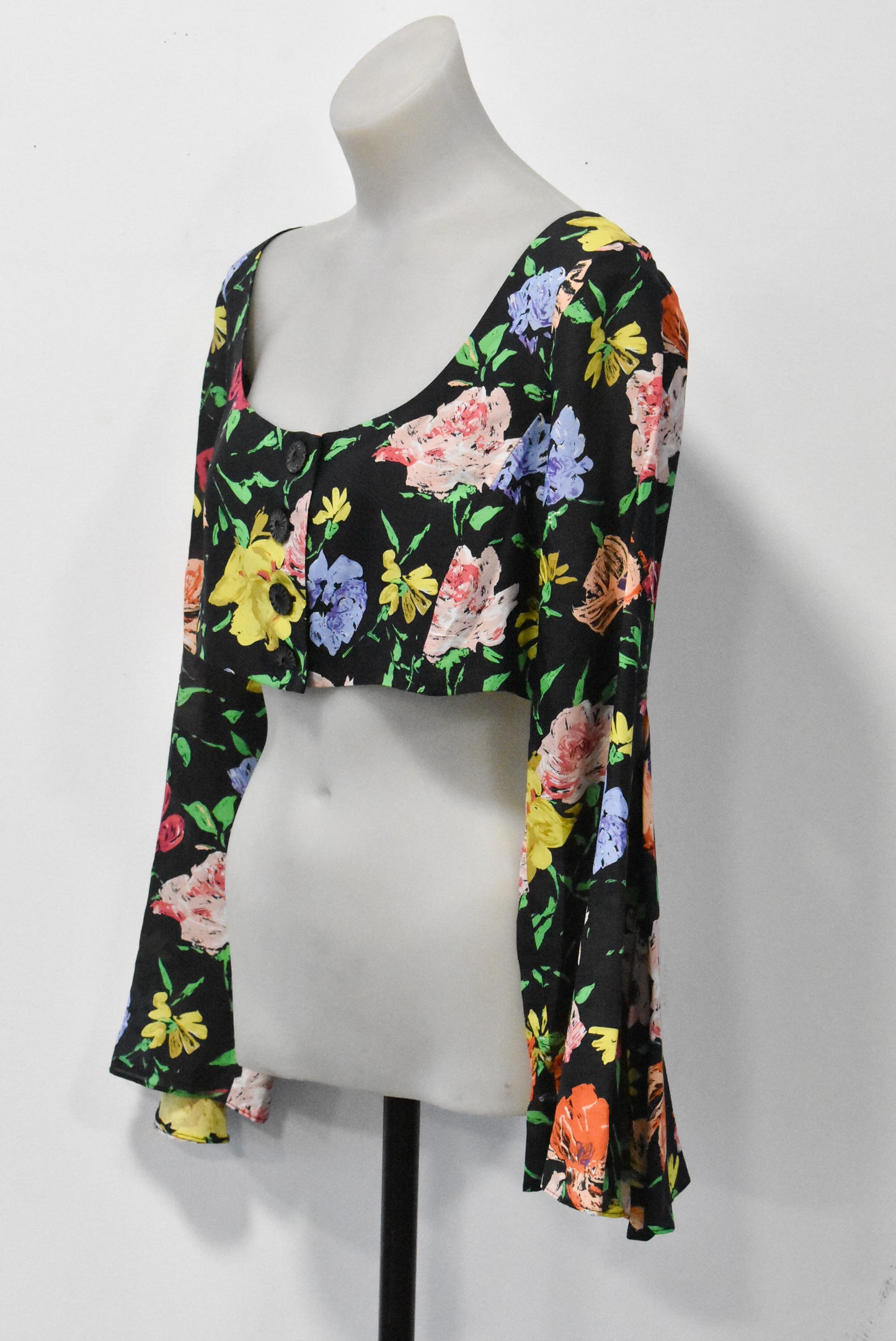 Alice McCall cropped silk blend 'Picasso top', M (NWT)