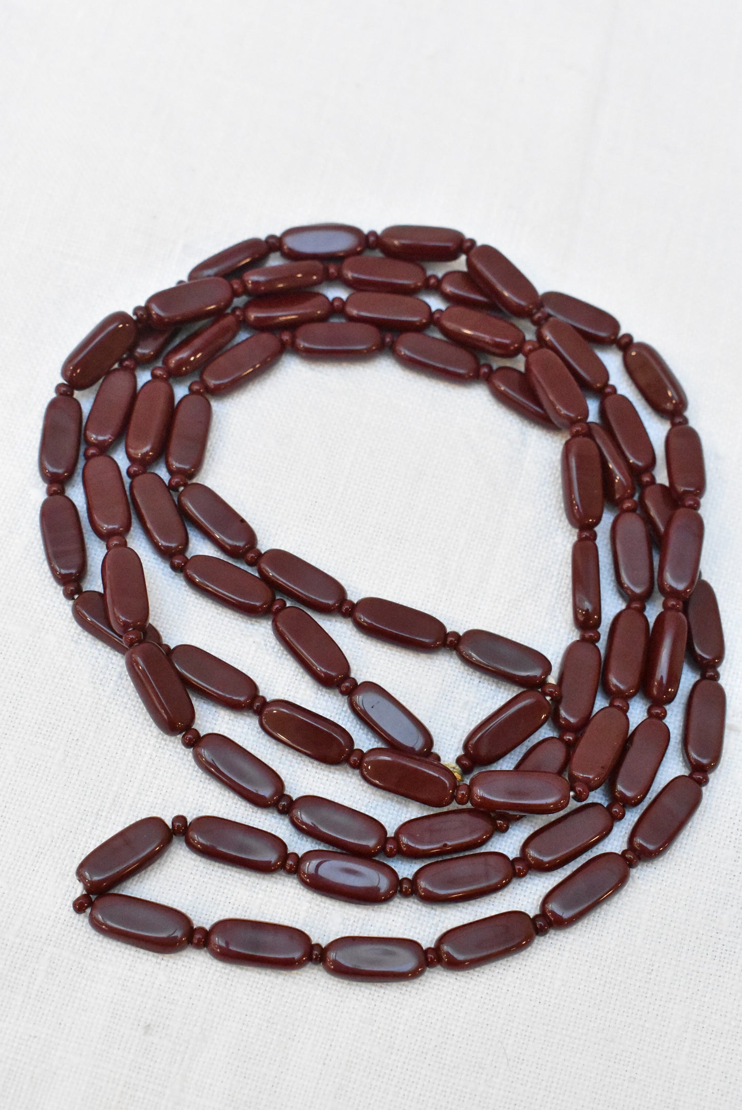 Ceramic bead long necklace