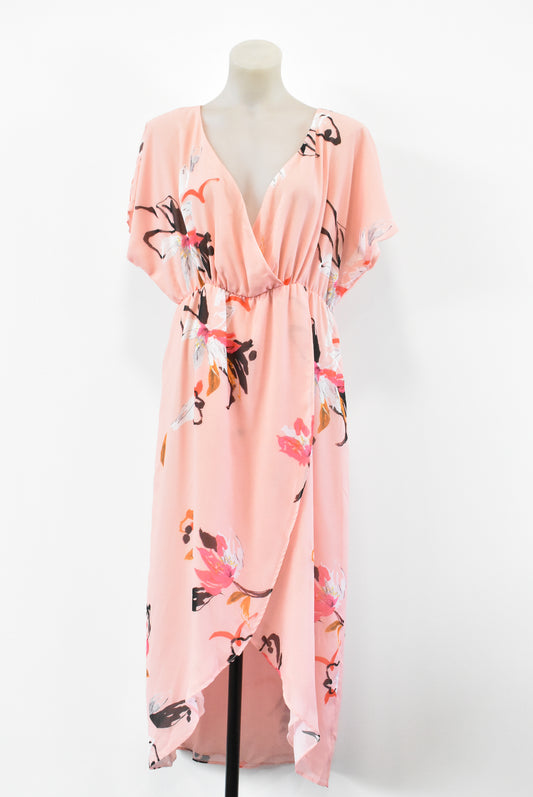 Ivyblu pink flowy floral dress, 14 (NWT)