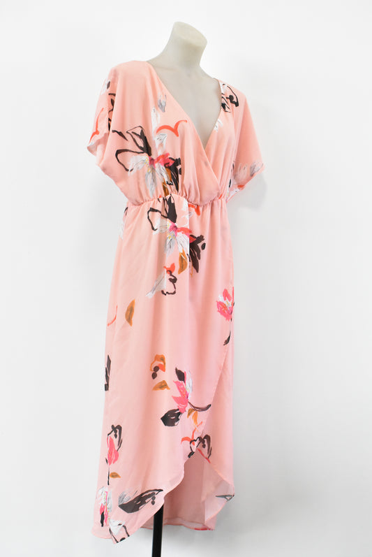 Ivyblu pink flowy floral dress, 14 (NWT)