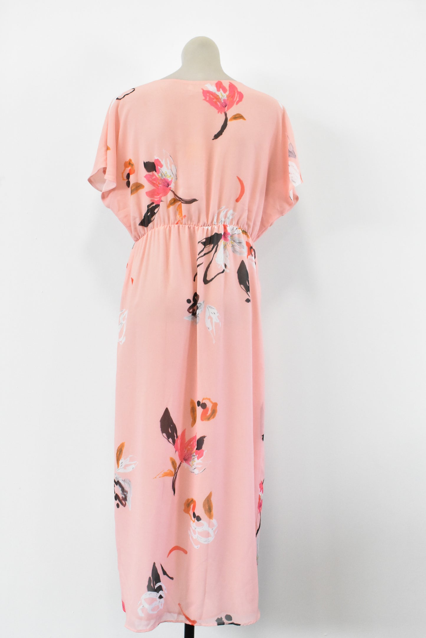 Ivyblu pink flowy floral dress, 14 (NWT)