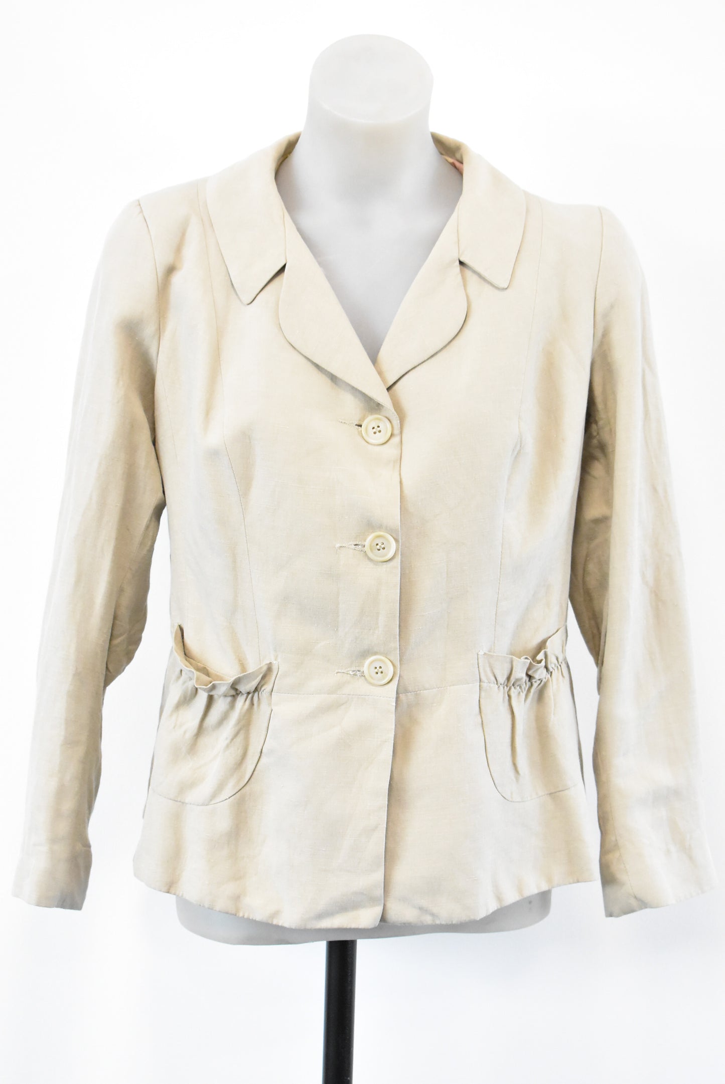 Carlson beige blazer w/ shoulder pads, Size S