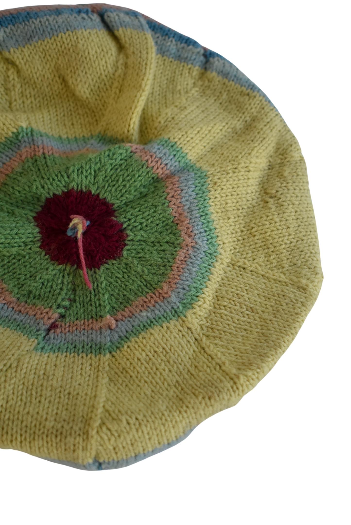 Pastel rainbow knit beret