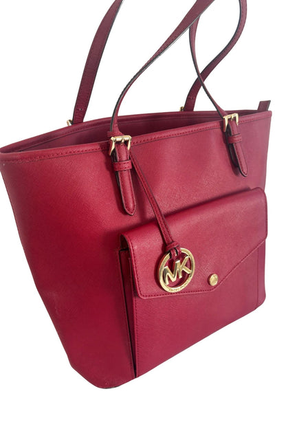 Michael Kors cherry red tote bag