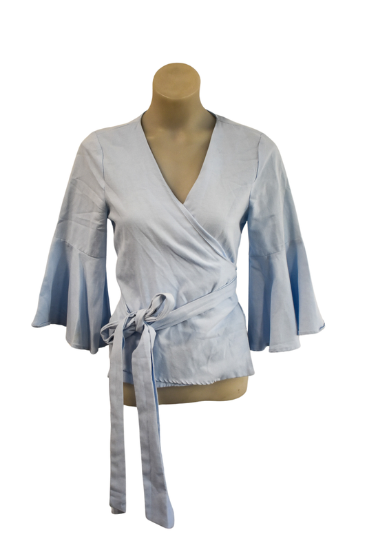 Seed Heritage baby blue wrap top, 10