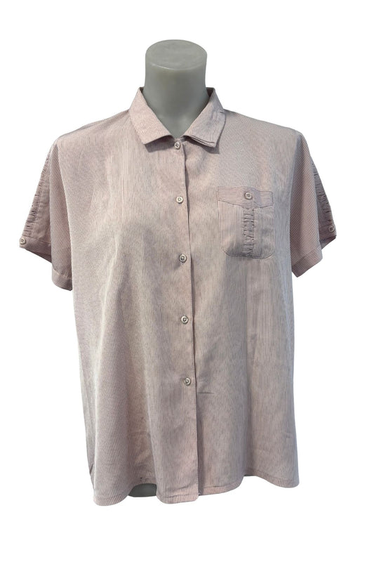 Lightweight pinstripe button up blouse, S