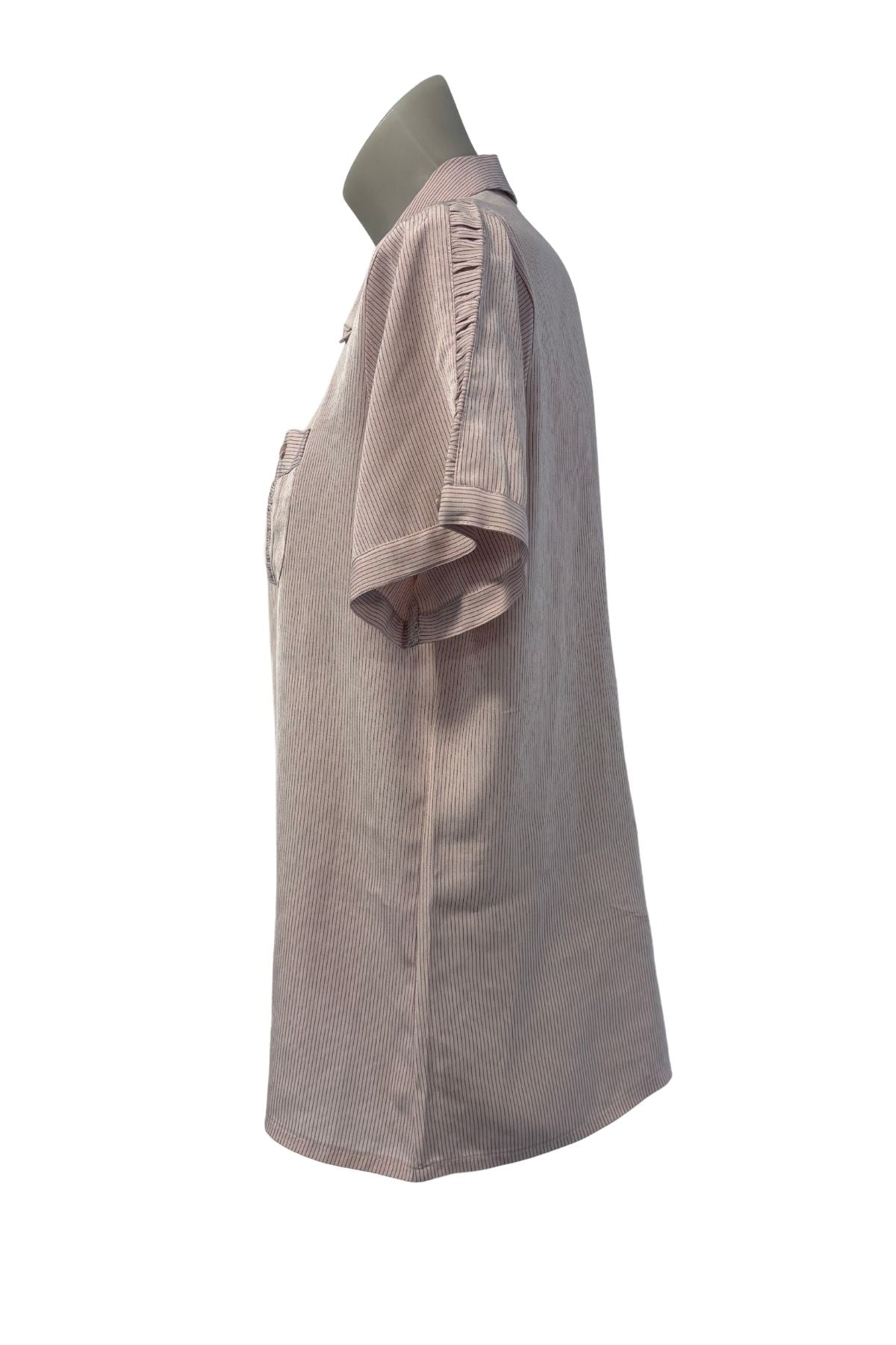 Lightweight pinstripe button up blouse, S
